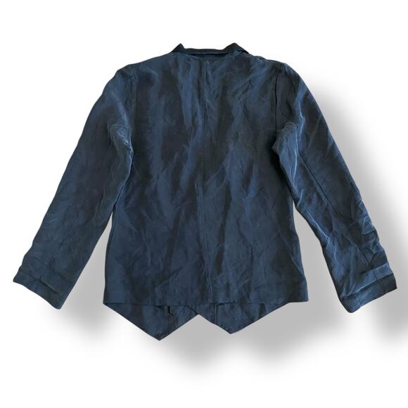 Heartloom Silk Buttoned Blazer Womens Size XS Gray Black Business Luxury - Picture 5 of 9